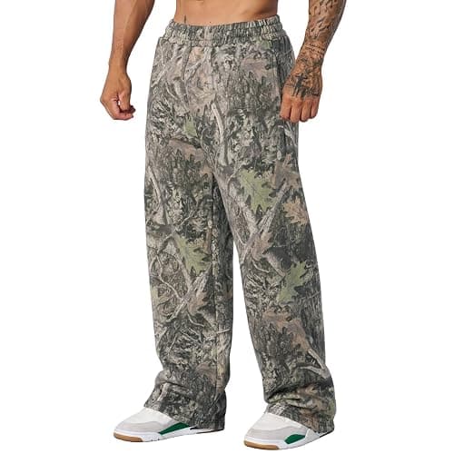 DIOTSR Mens Baggy Pants Athletic Graphic Print Joggers Workout Streetwear Sweatpants with Pockets - Image 1
