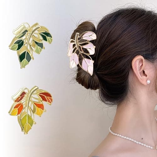 Yonchic 3-Piece Floral Metal Hair Accessories in 3 Colors: Barrettes, Claws, and Clips for Thin to Thick Hair - Elegant, Strong Hold, and Non-Slip thumbnail 7