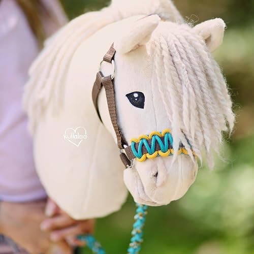 kullaloo DIY Hobby Horse Halter Kit ✦ Make Stick Horse Head Collars, Rope Halters & Reins ✦ Includes Instructions ✦ Teal/Mustard thumbnail 4