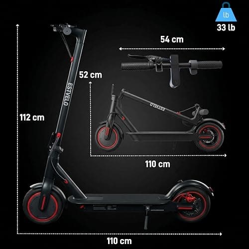 Electric Scooter for Adults, 8.5" Pneumatic Tires, Foldable E Scooter with APP and Cuise Control, 3 Speed Modes, Double Braking, Maximum Load 120 kg thumbnail 9