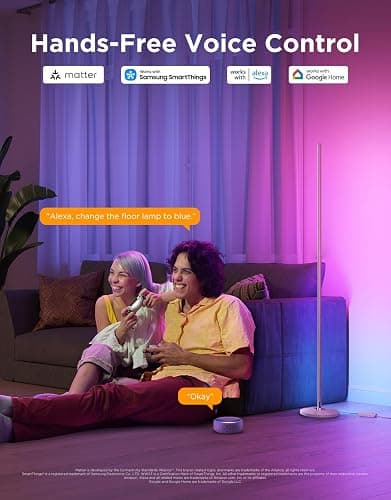Govee RGBIC Floor Lamp Basic, LED Corner Lamp Works with Alexa, 1000lm Modern Floor Lamp with Music Sync and 16 Million DIY Colors, Color Changing Standing Lamp for Bedroom Living Room thumbnail 3