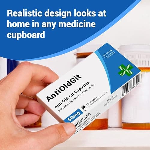 KadoBox - AntiOldGit - Joke Pill Box - Jelly Bean Sweets (50g) - Funny Gifts for Men, 1 Compartment, Birthday and Retirement Presents for Grandad. Rectangle thumbnail 5