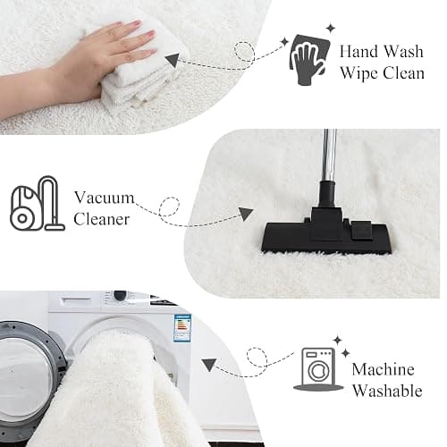 Lairep Large Area Rugs for Living Room Bedroom, 4x6 Feet Ivory Fluffy Shag Rugs, Ultra Soft Shaggy Plush Fuzzy Modern Indoor Throw Floor Carpet for Kids Girls Boys Dorm Nursery Home Decor Aesthetic thumbnail 6