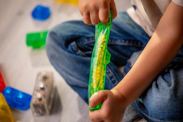 Jelly Blox Stash 'N Stack 2-in-1 Storage Case, 30 Blocks Toddler/Preschool | Building Blocks Kids Can Squeeze & Stretch | MESH ACCREDITED | Safety Tested & Ouch-Free | Sensory Play Toy Ages 2+ thumbnail 2