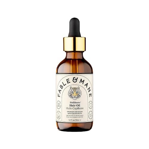 Fable and Mane Hair Oil - HoliRoots Strengthening Serum for Damaged, Frizzy Hair with Ashwagandha, Castor Oil & Scalp Treatment - 1.8FL oz - Image 1