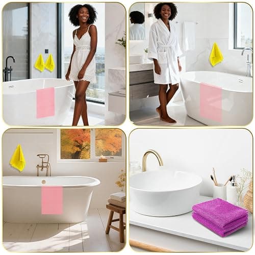 UJFQBH 3 Pack African Net Sponge, African Exfoliating Net Bath Sponge Long Net Bath Sponge Exfoliating Shower Body Scrubber Back Scrubber Skin Smoother,Great for Daily Use (Pink,Yellow,Purple) thumbnail 6