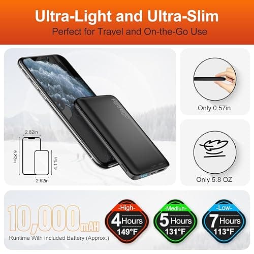 Heated Vest For Men with Battery Pack, Electric Heated Jacket, Smart Controller with Light-Out Design thumbnail 4