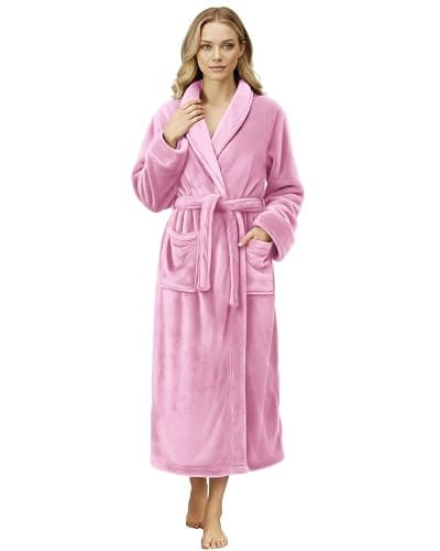 NY Threads Womens Fleece Bathrobe - Shawl Collar Soft Plush Robe Spa Robe - Image 1