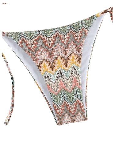 SHENHE Women's 2 Piece Swimsuit Floral Print Halter Tie Side Triangle Bikini Set thumbnail 5