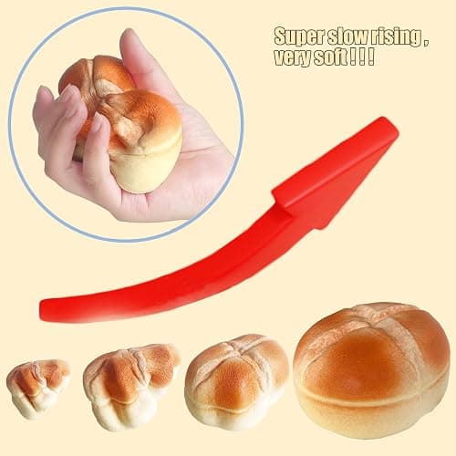 funnysquee Bread Super Soft Slow Rising Squishies Toy for Kids Birthday Gift,Cute Stress Relief Simulation Lovely Squishys Scented Squishi Squeeze Toys (Yellow) thumbnail 4