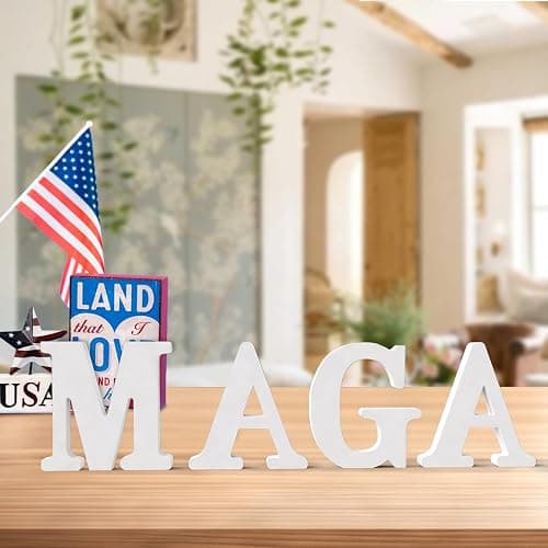 AOCEAN 6 Inch White Wood Letters - Unfinished Wood Letters for Wall Christmas Decor Standing Letters Slices Sign Board Decoration for Xmas Home Party Projects (A) thumbnail 8