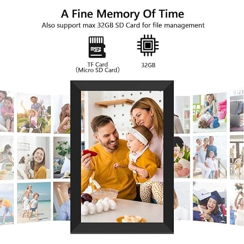 FRAMEO Cadre Photo numérique WiFi 10,1" Écran Tactile LCD IPS 1280 x 800 Mémoire intégrée 16 Go Rotation Automatique Partagez instantanément des Moments Via l'application Frameo Depuis n'importe où thumbnail 7