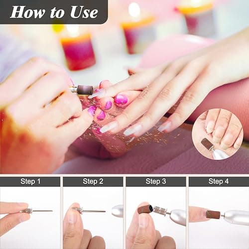 BELICOO Sanding Bands for Nail Drill 300Pcs, w/ 7Pcs Nail Drill Bits, 150#180#240#Grit Nail Sanding Bands for Manicures Pedicures, Electric Nail File Bits thumbnail 6