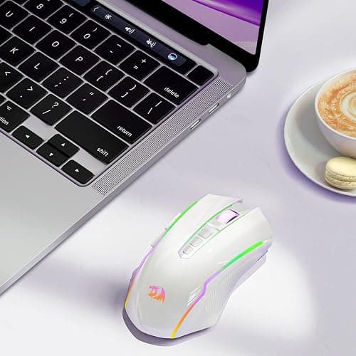 Redragon Gaming Mouse, Wireless Gaming Mouse with 9 Programmable Buttons, RGB Backlit, Rechargeable Wireless Mouse UP to 8000 DPI, Macro Edit, 70Hrs for Laptop, PC, Mac Gamer, White M910-WS thumbnail 7