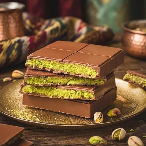 Dubai Chocolate Bar Kit - DIY Pistachio Chocolate Making Set with Kataifi, Pistachio Cream, Milk Chocolate Melts & Mold - Viral Middle Eastern Dessert Kit Gift Box (Makes 2 Bars) thumbnail 2