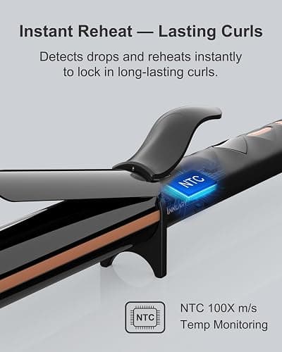 ANNLARY 1.25 Inch Curling Iron, 1 1/4 Titanium Ceramic Hair Curler, Fast Heating Curling Wand with 8 Heat Settings with LED Display for All Hair Types Dual Voltage 110-240V for Travel thumbnail 4