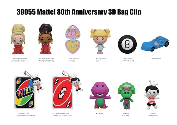 Mattel 80th Anniversary Series 1 – 5" Collectible Bag Clip – Blind Bag (ONE Random Figure) – Toy Brand Character Keychain/Backpack Accessory | Official Licensed Merchandise thumbnail 3