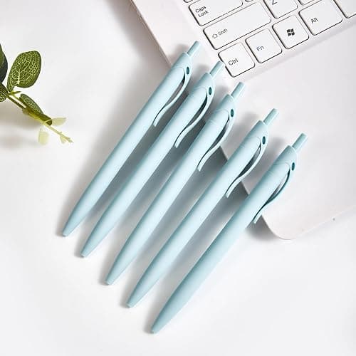 Wiaziert BallPoint Pens, 50 Pack (BLACK Ink),Bulk Pens, Mint Blue Barrel,Click Pens for Office Home and School, Retractable Ballpoint Pens, Medium Point, 1.00MM (Mint Blue) thumbnail 2