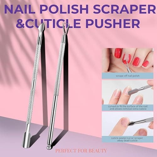 Teenitor 10Pcs Nail Soaking Bowl Kit 2 Soak Off Bowl Nail Soaking Bowl Acetone Proof Soak Off Gel Polish Remover Bowl, Manicure Bowl Cuticle Peeler Scraper Cuticle Oil Nail File and Buffer Nail Brush thumbnail 5