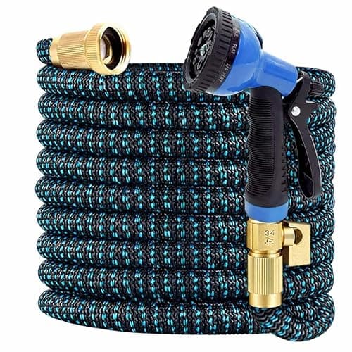 J&B XpandaHose 100ft Expandable Garden Hose – Ultra-Strong 3750D, 4-Layer Latex Core, Brass 3/4" Connectors, 10-Pattern Nozzle & Storage Bag – Lightweight, Kink-Reducing, Leak-Resistant thumbnail 8