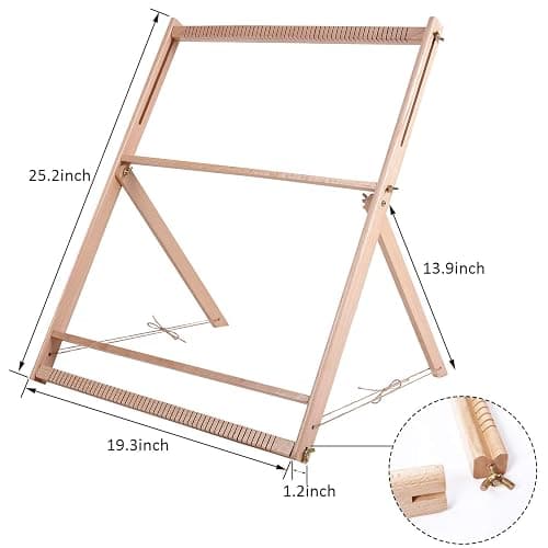 WILLOWDALE 25.2" H x 19.3" W Weaving Loom with Stand Wooden Multi-Craft Weaving Loom Arts & Crafts, Extra-Large Frame, Develops Creativity Weaving Frame Loom with Stand for Beginner thumbnail 4