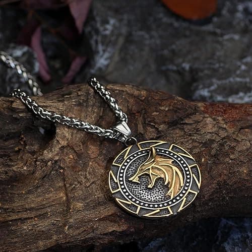 GuoShuang wolf necklace for men Gift Wolf Pedant necklace stainless Steel thumbnail 5