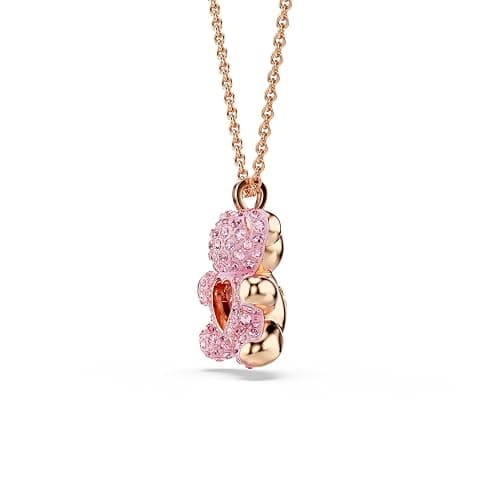 Swarovski Teddy Bear Pendant Necklace, Pink Crystals, Rose Gold-Tone Finish thumbnail 4