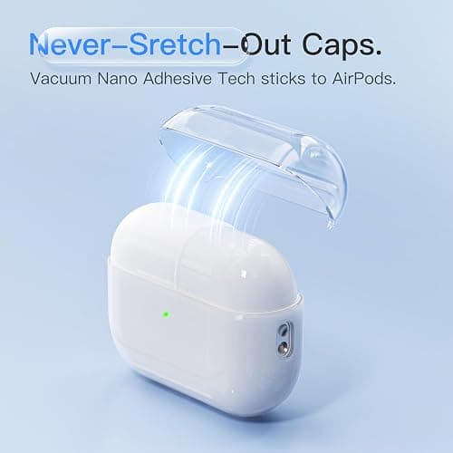 Case for AirPods Pro 3 Never-Sretch-Out DamonLight Shock-Proof Protective Semi Hard Silicone Case Compatible with Apple Airpods Pro 3rd Generation (White) thumbnail 3