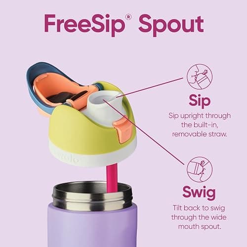 Owala FreeSip Insulated Stainless Steel Water Bottle with Straw for Sports, Travel, and School BPA-Free Sports Water Bottle, 32 oz, Very, Very Dark - 32 Ounces - Very, Very Dark thumbnail 2