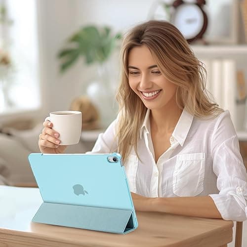 ProCase for iPad Air 13 Inch Case M4/M3/M2(2026/2025/2024), Slim Smart Cover iPad 13 Air M4 M3 M2 Case with Translucent Hard Shell Back, Supports Touch ID, Auto Wake/Sleep -Aqua thumbnail 5
