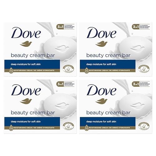 Dove Orginal Beauty Cream Bar 3 in 1 Cleanses, Moisturises and Nourishes Sulphate-Free Bath Soap for Soft and Smooth Skin, Suitable for Daily Use, 4x90g - Image 1