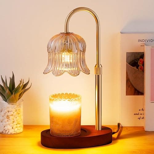 Candle Warmer Lamp Electric Timer - Vintage Heater Candles Warming Height Adjustable Dimmable Warmers Flower Lamps No Flame Heat Warm Melt Wax Jar Modern Home - Image 1