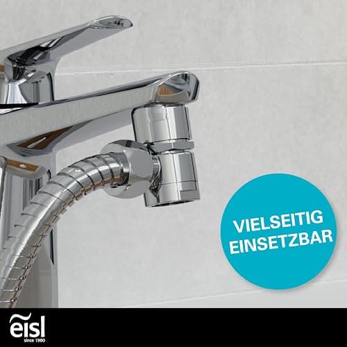EISL DX25 Waschbeckenbrause, Handbrause für Küche, Bad, Waschküche oder Werkstatt, Waschbeckendusche, ideal zum Nachrüsten, Set mit Schlauch (150mm) und Adapter, Toilettenbrause, Chrom thumbnail 7
