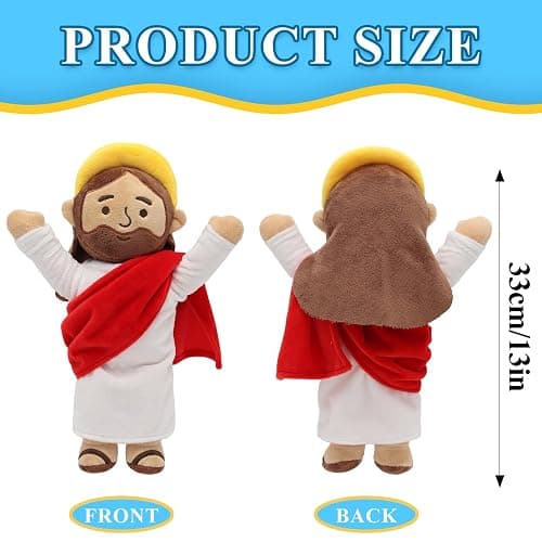 Yelakey 13" Jesus Plush Brown Jesus Stuffed Doll Christian Plushie Doll for Easter Christmas Church Religious Gifts for Kids Adults (brownred) thumbnail 3