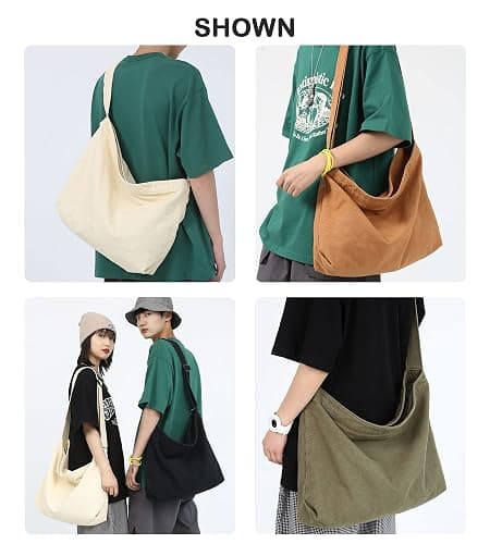 BASICPOWER Canvas Messenger Bag, Hobo Crossbody Shoulder Tote Bags Lightweight for Women and Men thumbnail 6