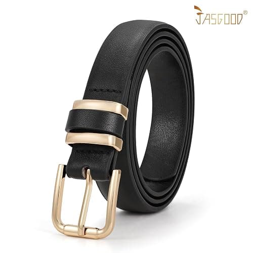 JASGOOD 3 Pack Women's Leather Belts for Jeans Dress Pants Trendy Belts with Gold Buckle thumbnail 5