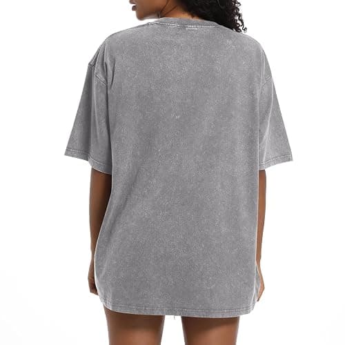 Pairxily Oversized Graphic Tees for Women Baggy Streetwear Preppy Shirts for Teens Race Car Checkered Flag Drop Shoulder Top thumbnail 5