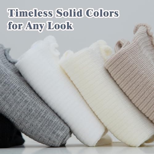 SSF&TUYS Women's Ruffle Ankle Socks – 6 Pairs Soft Cotton, Cute Frilly Trim, Breathable and Comfy for Everyday Wear thumbnail 5