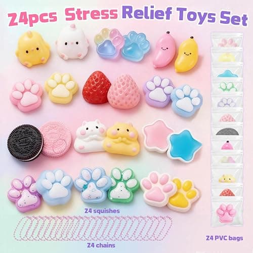 OORAMOO Squishy Pack, Fidget Toys Kit, Include taba Squishies Party Favors for Kids 4-8 8-12 Treasure Box Toys for Classroom Birthday Xmas Gifts for Girls Boys Goodie Bag Stocking Stuffers for Teens thumbnail 2
