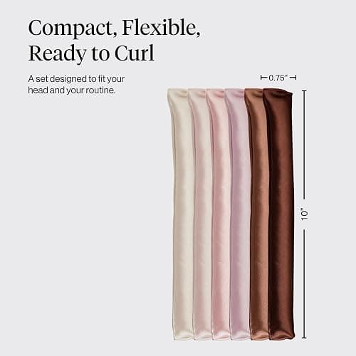Kitsch Satin Heatless Hair Curlers – No Heat Hair Curlers to Sleep In for Overnight Curls – Soft Heatless Curling Rods for Women with Short & Long Hair - Alternative to Heat Styling – 6 pcs, Rosewood thumbnail 2