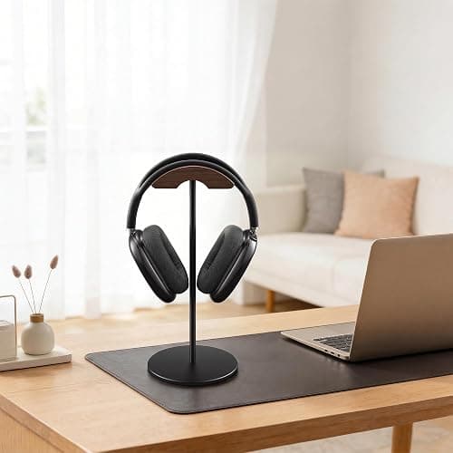 QinCoon Headphone Stand, Walnut Wood & Aluminum Headset Stand thumbnail 2