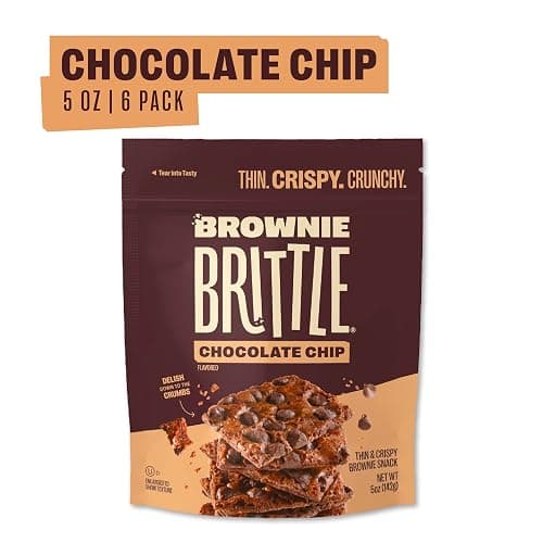 Brownie Brittle – Original Chocolate Chip Thin and Crispy Sweet Snacks, Family Size (Pack of 6, 5 oz), Rich Gourmet Brownie Bites Dessert thumbnail 2