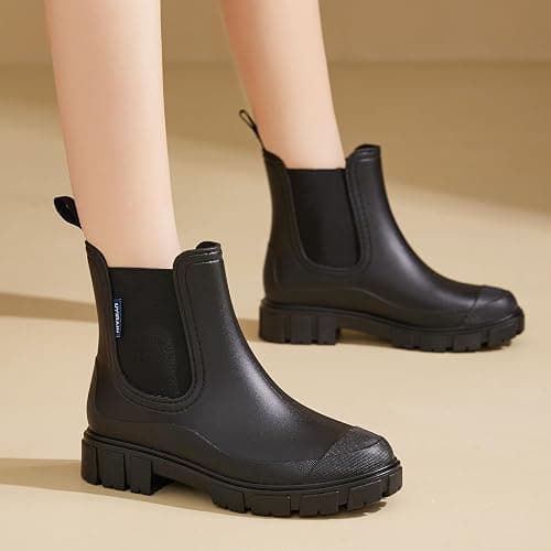 WOWSTICK Women’s Ankle Rain Boots Waterproof Lightweight Slip Resistant Fashion Garden Booties thumbnail 3