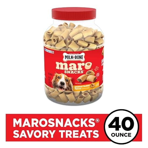 Milk-Bone MaroSnacks Peanut Butter Flavor (Artificially Flavored) Dog Treats with Real Bone Marrow, 40 Oz. Canister (Pack of 2) thumbnail 3