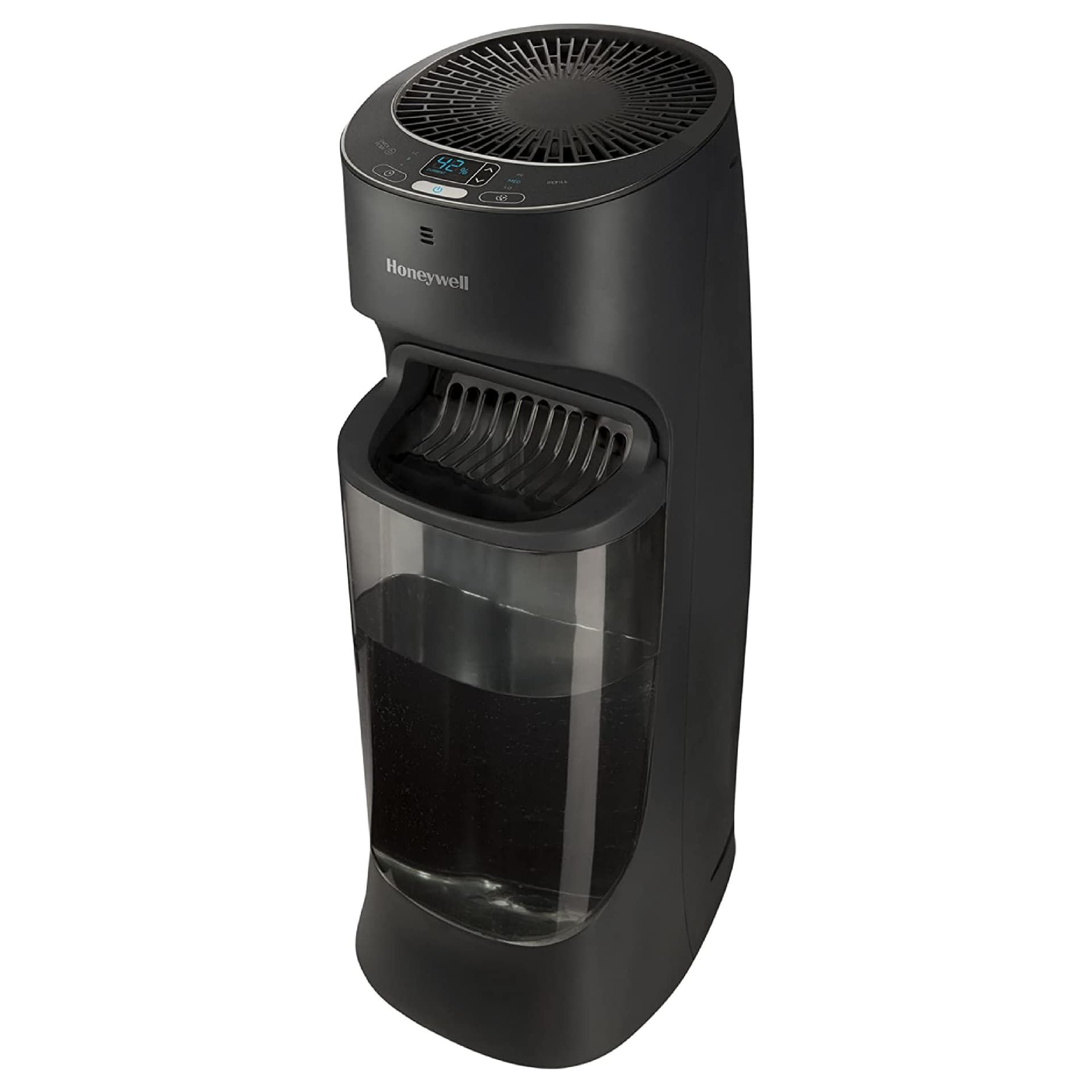 Honeywell Umidificador de torre de preenchimento superior, umidistador digital, preto - umidificador de névoa fresca para quarto, casa ou escritório com design de torre de economia de espaço - Image 1