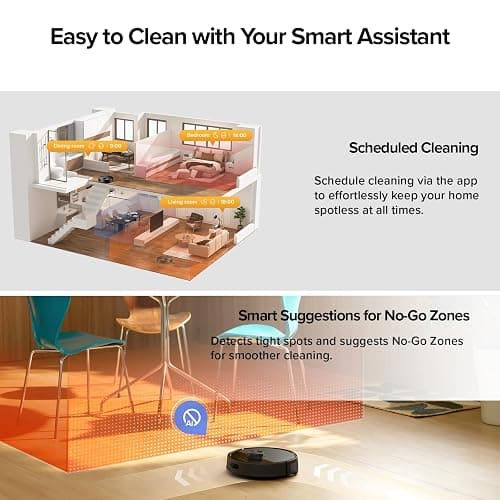 roborock Q7 M5+ Robot Vacuum and Mop, Upgraded from Q5 Max+, Up to 7-9 Weeks Self-Empty, 10000Pa Suction, Dual Anti-Tangle System for Pet Hair & Carpet, PreciSense LiDAR Navigation, App Control, Black thumbnail 8