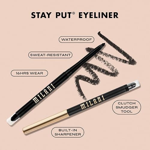 Milani Stay Put Eyeliner - After Dark (0.01 Ounce) Cruelty-Free Self-Sharpening Eye Pencil with Built-In Smudger - Line & Define Eyes with High Pigment Shades for Long-Lasting Wear thumbnail 4