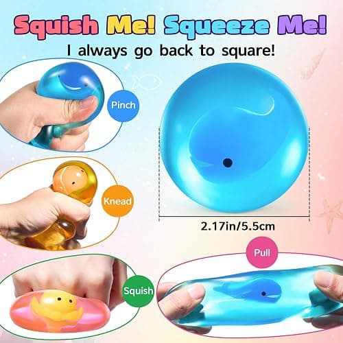 Stress Balls for Kids Adults - Squishy Fidget Toys Sensory Toys for Kids with Autism Glow in The Dark Squeeze Balls for Hand Therapy Squish Ball for Anxiety Stress Relief Easter Basket Stuffers thumbnail 4