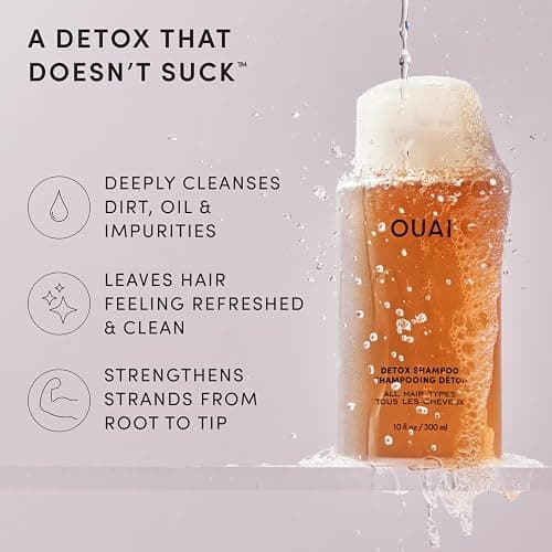 OUAI Detox Shampoo - Clarifying Shampoo for Build Up & Hard Water (16 oz) | Apple Cider Vinegar & Keratin for Clean, Refreshed Hair - Sulfate-Free Hair Care - For Dirt, Oil, Product and Hard Water thumbnail 3