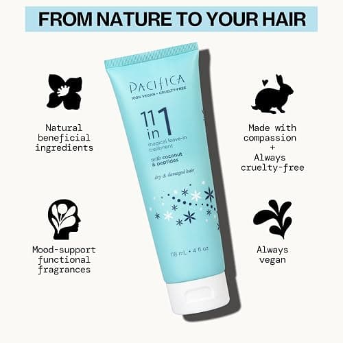 Pacifica Leave In Conditioner - 11 in 1 Magical Hair Treatment - Strengthen & Repair Damaged Hair - Deep Conditioning for Dry Hair Adds Shine & Anti-Frizz for Straight, Wavy & Curly Hair Care, Vegan thumbnail 5